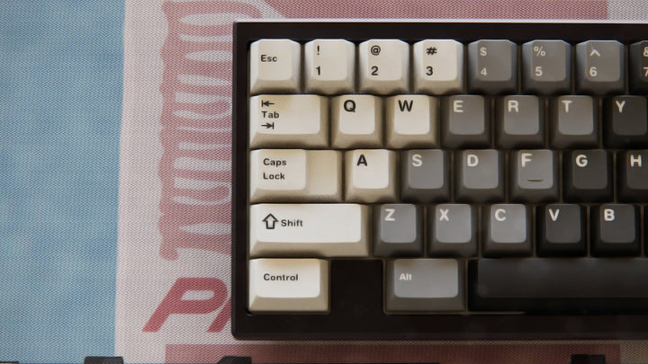 Key Kobo Ashen Latin Alpha Kit Keycap Set mounted on keyboard